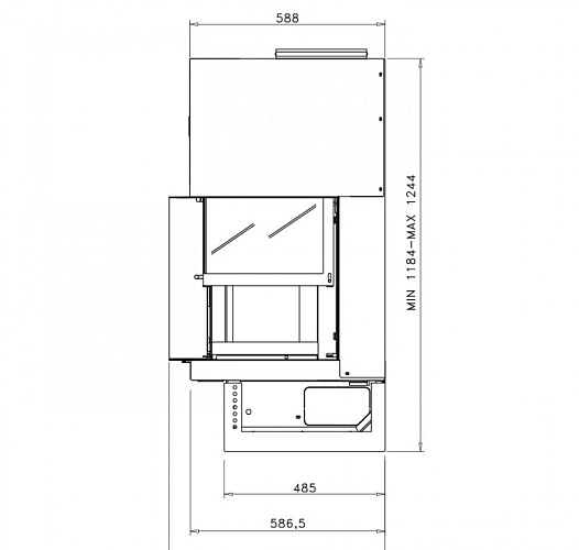 Топка G 45 LI, стекло слева (Rocal)_3